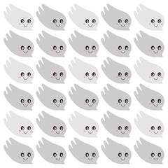 Obraz premium HALLOWEEN RETRO GHOSTS DESIGN PATTERN TEXTURE WALLART