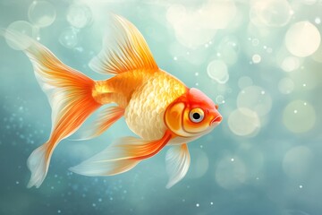 Graceful Goldfish in an Aquarium