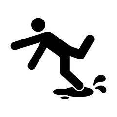 Slippery Black Icon,Vector Illustration, Isolate On White Background Label. EPS10