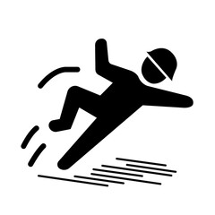 Slippery Black Icon,Vector Illustration, Isolate On White Background Label. EPS10