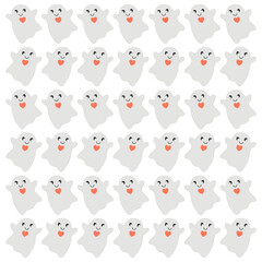 HALLOWEEN RETRO GHOSTS DESIGN PATTERN TEXTURE WALLART