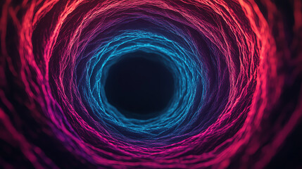 Fototapeta premium A mesmerizing spiral of vibrant colors, transitioning from deep blue to radiant red, creating a captivating visual effect against a dark backdrop.