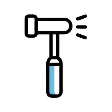 Medical Reflex Hammer Icon in Simple Design for Neurological Examination