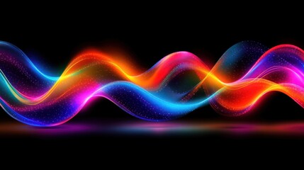 Fototapeta premium Vibrant abstract waves of light in a colorful spectrum.