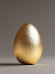 Shiny Gold Egg on Minimalistic Background