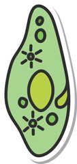 ステッカー微生物単品アイコン　ゾウリムシ
