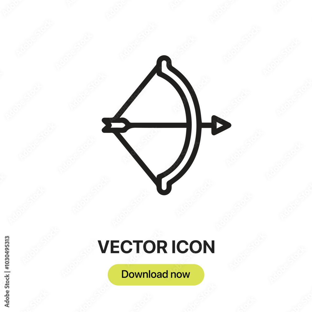 Fototapete Archery icon vector. Linear-style sign for mobile concept and web design. Archery symbol illustration. Pixel vector graphics - Vector.
