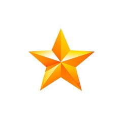 Golden color stars isolated on white background