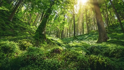 Obraz premium Lush Green Forest