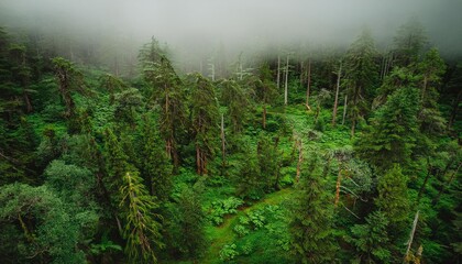 Obraz premium Lush Green Forest