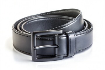  Matte Black Leather Belt with Black Buckle