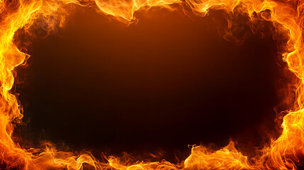 Fiery Frame with Dark Background for Visual Impact