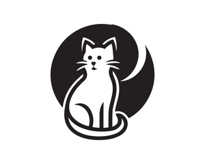 cute cat logo vector illustration