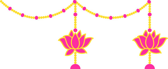 Pink and Yellow Double Lotus Flower Hanging Decoration | Wedding Decorations with flowers