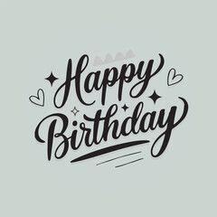 Obraz premium Vector Happy Birthday typography. 