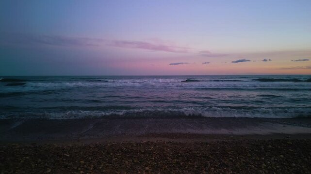 Aerial view of the Sea during sunset hours
