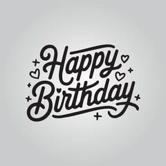 Obraz premium Vector Happy Birthday typography. 