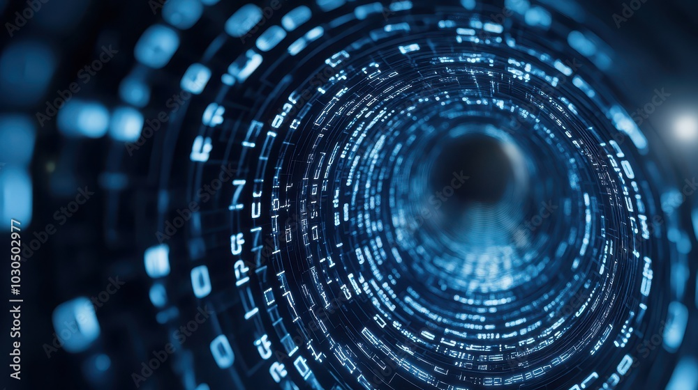 Aufkleber Exploring the depths of digital realities through data patterns and technology
