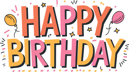 Fototapeta premium Vector Happy Birthday typography. 