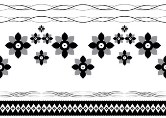 Native floral pattern, seamless abstract lines