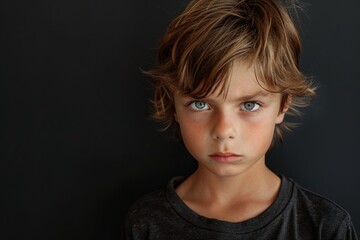 Portrait of Angry Boy Expressing Strong Emotions