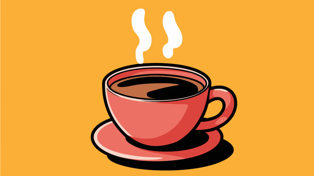 Simple coffee cup illustration for caffeinated beverage concept