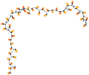 Christmas lights garland decoration illustration, new year simple design element 