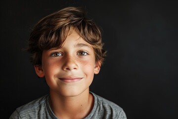 Happy Boy Portrait with Expressive Face