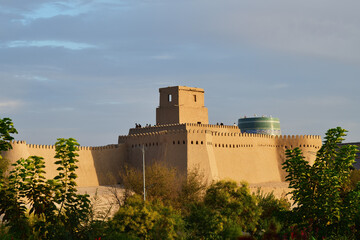 Ancient citadel wall of Khiva. Uzbekistan
