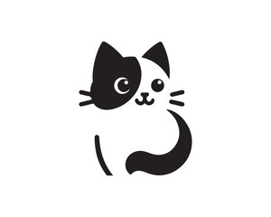 illustration of a cute cat vector illustration. minimal cat logo vector illustration.