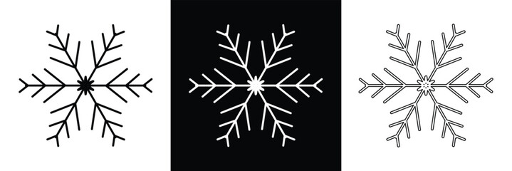 Obraz premium Snowflake Icon White. Snowflakes Ice Crystal Winter Symbol. Christmas Logo .Xmas Sign in eps 10.
