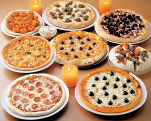 Halloween potluck dinner in an American haunted house spooky dishes like bat-shaped pizzas