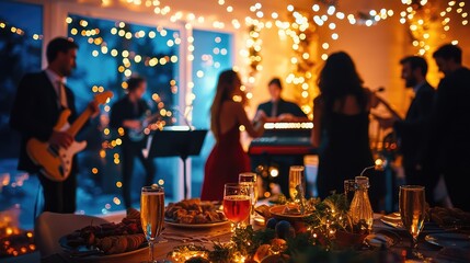 Guests Enjoying a Lively Wedding Celebration