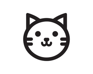 black and white cat vector illustration