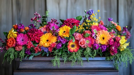 Fototapeta premium Vibrant Colorful Flower Arrangement Display