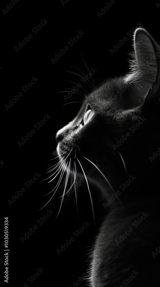 Poster Monochrome mammal animal black.