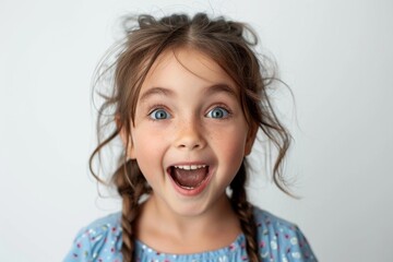 Excited Girl Portrait with Bright Expression