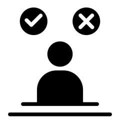 simple icon vector of tick and cross symbol. Yes, no, Correct, Wrong