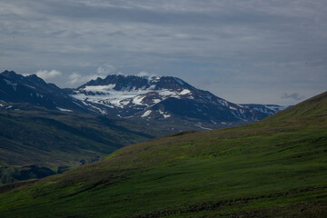 snow on the mountain in Iceland