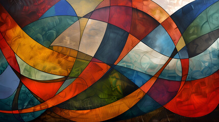 A digital painting of a large abstract design with many colors,  Abstract fractal background