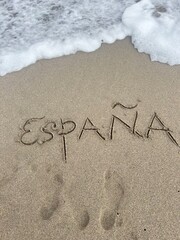 inscription on the sand „España”
