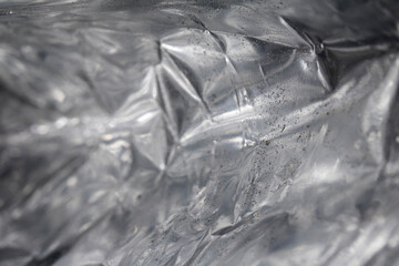 Foil Shiny Silver Abstract Background Crumpled