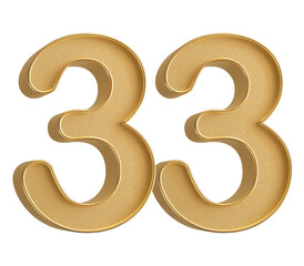 Gold 3D Number 33
