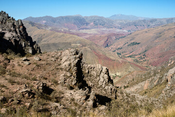 Mountainous Landscape Surrounding Maragua in Bolivia with Rugged Terrain