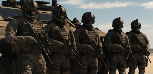soldiers in camouflage