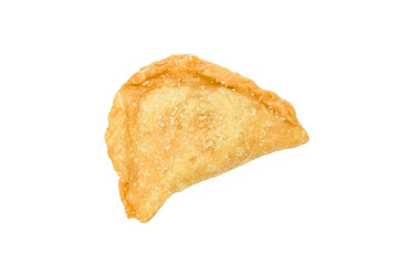 Fried pastels isolated on white background. Fried pastel is a popular snack from Indonesia filled with vegetables or chicken