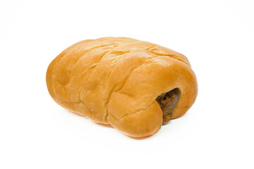 Bread isolated on white background. Banana bread