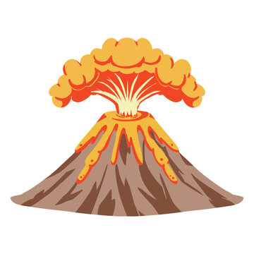 recommend clip art: シンプルな火山噴火のイラスト