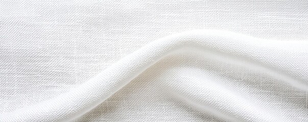 Fototapeta premium Classic cotton fabric weave, white tones, minimalist aesthetic, close-up, sharp focus, bright background