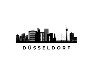 Naklejka premium Vector Dusseldorf skyline. Travel Buenos Aires famous landmarks. Business and tourism concept for presentation, banner, web site.
